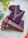 FANCY ROMAN SILK HAND WORK AND FANCY LACE WORK TOP BOTTOM WITH DUPATTA FESTIVE WEAR WHOLESALE PRICE ETHNIC GARMENT (8)