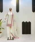 FANCY ROMAN SILK SEQUENCE EMBROIDERY ON MONO BANGLORI SILK FOR BORDER AND PEARL TASSELS WORK TOP SALWAR WITH DUPATTA FESTIVE WEAR WHOLESALE PRICE ETHNIC GARMENT (3)