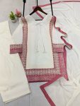 FANCY ROMAN SILK SEQUENCE EMBROIDERY ON MONO BANGLORI SILK FOR BORDER AND PEARL TASSELS WORK TOP SALWAR WITH DUPATTA FESTIVE WEAR WHOLESALE PRICE ETHNIC GARMENT (3)
