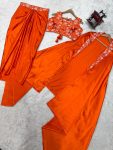 FANCY SATIN SILK THREAD SEQUENCE WORK PLEATED DOTI BLOUSE WITH KOTI PARTY WEAR WHOLESALE PRICE ETHNIC GARMENT (4)