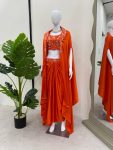 FANCY SATIN SILK THREAD SEQUENCE WORK PLEATED DOTI BLOUSE WITH KOTI PARTY WEAR WHOLESALE PRICE ETHNIC GARMENT (4)