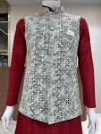 FANCY SILK EMBROIDERY WORK MEN’S KURTA PAYJAMA WITH KOTI FESTIVE WEAR WHOLESALE PRICE ETHNIC GARMENT (8)