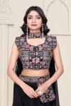 FANCY TABBY SILK MULTICOLOR EMBROIDERY SEQUENCE WORK LEHENGA BLOUSE WITH DUPATTA PARTY WEAR WHOLESALE PRICE ETHNIC GARMENT (10)