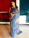 FANCY TABBY SILK PRINTED WITH HANDWORK SAREE WITH UNSTITCHED BLOUSE PARTY WEAR WHOLESALE PRICE ETHNIC GARMENT (5)