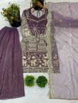 FANCY TWILL NET EMBROIDERY SEQUENCE WORK TOP PALAZZO WITH DUPATTA PARTY WEAR WHOLESALE PRICE ETHNIC GARMENT (2)