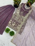 FANCY TWILL NET EMBROIDERY SEQUENCE WORK TOP PALAZZO WITH DUPATTA PARTY WEAR WHOLESALE PRICE ETHNIC GARMENT (2)