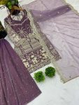 FANCY TWILL NET EMBROIDERY SEQUENCE WORK TOP PALAZZO WITH DUPATTA PARTY WEAR WHOLESALE PRICE ETHNIC GARMENT (2)