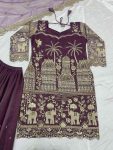 FANCY TWILL NET EMBROIDERY SEQUENCE WORK TOP PALAZZO WITH DUPATTA PARTY WEAR WHOLESALE PRICE ETHNIC GARMENT (2)