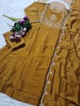 FANCY VICHITRA SILK EMBROIDERY SEQUENCE CODING WORK TOP BOTTOM WITH DUPATTA PARTY WEAR WHOLESALE PRICE ETHNIC GARMENT (9)