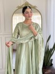 FANCY VICHITRA SILK EMBROIDERY SEQUENCE CODING WORK TOP BOTTOM WITH DUPATTA PARTY WEAR WHOLESALE PRICE ETHNIC GARMENT (10)
