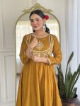 FANCY VICHITRA SILK EMBROIDERY SEQUENCE CODING WORK TOP BOTTOM WITH DUPATTA PARTY WEAR WHOLESALE PRICE ETHNIC GARMENT (9)