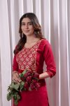FANCY VICHITRA SILK EMBROIDERY WORK TOP BOTTOM SET FESTIVE WEAR WHOLESALE PRICE ETHNIC GARMENT (10)