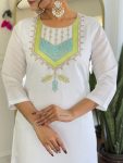 FANCY VISCOSE CHANDERI SEQUENCE CODING EMBROIDERY WORK TOP BOTTOM WITH DUPATTA FESTIVE WEAR WHOLESALE PRICE ETHNIC GARMENT (4)
