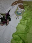 FANCY VISCOSE CHANDERI SEQUENCE CODING EMBROIDERY WORK TOP BOTTOM WITH DUPATTA FESTIVE WEAR WHOLESALE PRICE ETHNIC GARMENT (4)