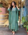 FANCY VISCOSE CHINON SEQUENCE CODING EMBROIDERY WORK TOP BOTTOM WITH DUPATTA FESTIVE WEAR WHOLESALE PRICE ETHNIC GARMENT (4)