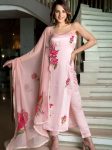 FANCY VISCOSE FRENCH CREEP PRINTED TOP BOTTOM WITH DUPATTA BABY PINK