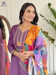 FANCY VISCOSE SLUB EMBROIDERY WORK TOP BOTTOM WITH DUPATTA FESTIVE WEAR WHOLESALE PRICE ETHNIC GARMENT (10)