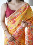 FASHIONABLE BANARASI SOFT SILK WEAVING WORK SAREE WITH UNSTITCHED BLOUSE PARTY WEAR WHOLESALE PRICE ETHNIC GARMENT (18)
