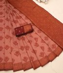 FASHIONABLE BANARASI SOFT SILK ZARI WEAVING BORDER WORK SAREE WITH UNSTITCHED BLOUSE PARTY WEAR WHOLESALE PRICE ETHNIC GARMENT (6)