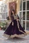 FASHIONABLE BLOOMING GEORGETTE EMBROIDERY ZARI SEQUENCE GOWN WITH DUPATTA PARTY WEAR WHOLESALE PRICE ETHNIC GARMENT (6)