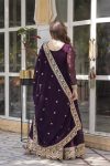 FASHIONABLE BLOOMING GEORGETTE EMBROIDERY ZARI SEQUENCE GOWN WITH DUPATTA PARTY WEAR WHOLESALE PRICE ETHNIC GARMENT (6)