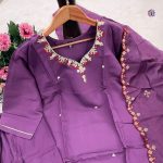 FASHIONABLE CHANDERI SILK EMBROIDERY WORK TOP BOTTOM WITH DUPATTA PARTY WEAR WHOLESALE PRICE ETHNIC GARMENT (3)