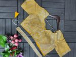 FASHIONABLE CHINON CODING EMBROIDERY SEQUENCE WORK READY TO WEAR SAREE BELT WITH STITCHED BLOUSE PARTY WEAR WHOLESALE PRICE ETHNIC GARMENT (4)