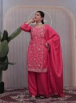 FASHIONABLE CHINON CODING SEQUENCE EMRBOIDERY WORK TOP PALAZZO WITH DUPATTA PARTY WEAR WHOLESALE PRICE ETHNIC GARMENT (3)