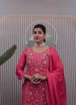 FASHIONABLE CHINON CODING SEQUENCE EMRBOIDERY WORK TOP PALAZZO WITH DUPATTA PARTY WEAR WHOLESALE PRICE ETHNIC GARMENT (3)