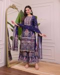 FASHIONABLE CHINON DIGITAL PRINTED HANDWORK TOP PALAZZO WITH DUPATTA PARTY WEAR WHOLESALE PRICE ETHNIC GARMENT (5)