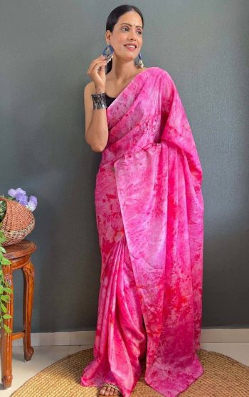 FASHIONABLE CHINON DIGITAL PRINTED READY TO WEAR SAREE WITH UNSTITCHED BLOUSE RANI