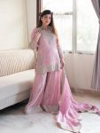 FASHIONABLE CHINON EMBROIDERY SEQUENCE MOTI WORK TOP PALAZZO WITH DUPATTA PARTY WEAR WHOLESALE PRICE ETHNIC GARMENT (7)