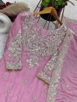 FASHIONABLE CHINON EMBROIDERY SEQUENCE MOTI WORK TOP PALAZZO WITH DUPATTA PARTY WEAR WHOLESALE PRICE ETHNIC GARMENT (7)