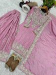 FASHIONABLE CHINON EMBROIDERY SEQUENCE MOTI WORK TOP PALAZZO WITH DUPATTA PARTY WEAR WHOLESALE PRICE ETHNIC GARMENT (7)