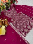FASHIONABLE CHINON EMBROIDERY THREAD SEQUENCE WORK TOP PALAZZO WITH DUPATTA PARTY WEAR WHOLESALE PRICE ETHNIC GARMENT (6)