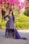 FASHIONABLE CHINON EMBROIDERY THREAD SEQUENCE WORK TOP PALAZZO WITH DUPATTA PARTY WEAR WHOLESALE PRICE ETHNIC GARMENT (4)