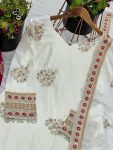 FASHIONABLE CHINON SILK EMBROIDERY SEQUENCE LACE WORK TOP PALAZZO WITH DUPATTA FESTIVE WEAR WHOLESALE PRICE ETHNIC GARMENT (5)