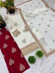 FASHIONABLE CHINON SILK EMBROIDERY SEQUENCE LACE WORK TOP PALAZZO WITH DUPATTA FESTIVE WEAR WHOLESALE PRICE ETHNIC GARMENT (5)