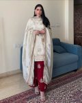 FASHIONABLE CHINON SILK EMBROIDERY SEQUENCE LACE WORK TOP PALAZZO WITH DUPATTA FESTIVE WEAR WHOLESALE PRICE ETHNIC GARMENT (5)