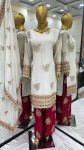 FASHIONABLE CHINON SILK EMBROIDERY SEQUENCE LACE WORK TOP PALAZZO WITH DUPATTA FESTIVE WEAR WHOLESALE PRICE ETHNIC GARMENT (5)
