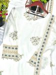 FASHIONABLE CHINON SILK EMBROIDERY SEQUENCE LACE WORK TOP PALAZZO WITH DUPATTA PARTY WEAR WHOLESALE PRICE ETHNIC GARMENT (5)