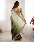 FASHIONABLE CHINON SILK THREAD SEQUENCE LACE WORK SAREE WITH UNSTITCHED BLOUSE PARTY WEAR WHOLESALE PRICE ETHNIC GARMENT (4)