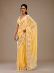 FASHIONABLE CRUNCHY EMBROIDERY SEQUENCE THREAD WORK SAREE WITH UNSTITCHED BLOUSE PARTY WEAR WHOLESALE PRICE ETHNIC GARMENT 1 (4)