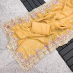 FASHIONABLE CRUNCHY EMBROIDERY SEQUENCE THREAD WORK SAREE WITH UNSTITCHED BLOUSE PARTY WEAR WHOLESALE PRICE ETHNIC GARMENT 1 (4)