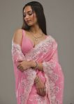 FASHIONABLE CRUNCHY EMBROIDERY SEQUENCE THREAD WORK SAREE WITH UNSTITCHED BLOUSE PARTY WEAR WHOLESALE PRICE ETHNIC GARMENT (12)