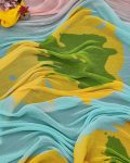 FASHIONABLE CRUSH MULTI COLOR DIGITAL PRINTED PLAIN SAREE WITH UNSTITCHED BLOUSE PARTY WEAR WHOLESALE PRICE ETHNIC GARMENT (2)