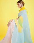 FASHIONABLE CRUSH MULTI COLOR DIGITAL PRINTED PLAIN SAREE WITH UNSTITCHED BLOUSE PARTY WEAR WHOLESALE PRICE ETHNIC GARMENT (2)