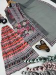 FASHIONABLE GEORGETTE DIGITAL PRINT WITH REAL MIRROR HAND WORK TOP PALAZZO WITH DUPATTA PARTY WEAR WHOLESALE PRICE ETHNIC GARMENT (2)