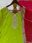 FASHIONABLE GEORGETTE EMBROIDERY SEQUENCE THREAD WORK TOP PALAZZO WITH DUPATTA PARTY WEAR WHOLESALE PRICE ETHNIC GARMENT (4)