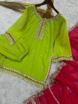 FASHIONABLE GEORGETTE EMBROIDERY SEQUENCE THREAD WORK TOP PALAZZO WITH DUPATTA PARTY WEAR WHOLESALE PRICE ETHNIC GARMENT (4)